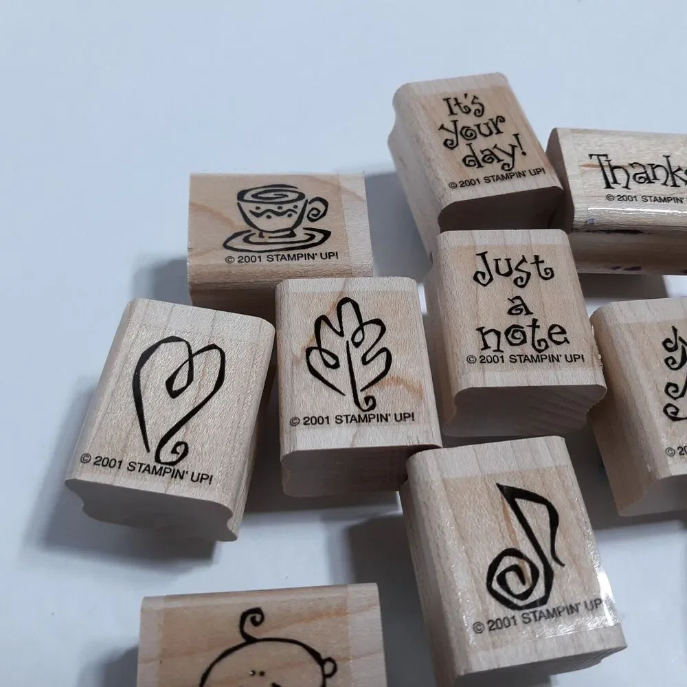 Stampin Up Year Round Cheer 2001 Rubber Stamp Set Thank You Flowers Greetings